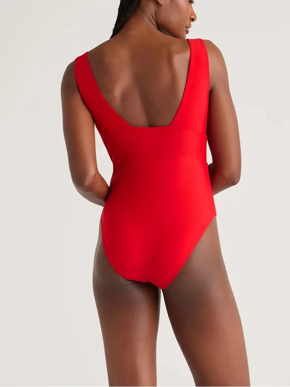 NWT Quince Red Italian Plunge One-Piece Swimsuit Size Small